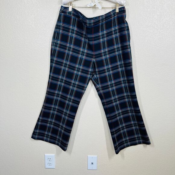 Zara Plaid flared cropped pants for women side zipper size 12  preppy college - Picture 10 of 14